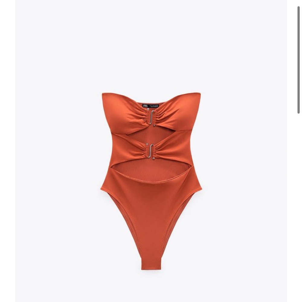 Zara Orange Cutout Swimsuit
